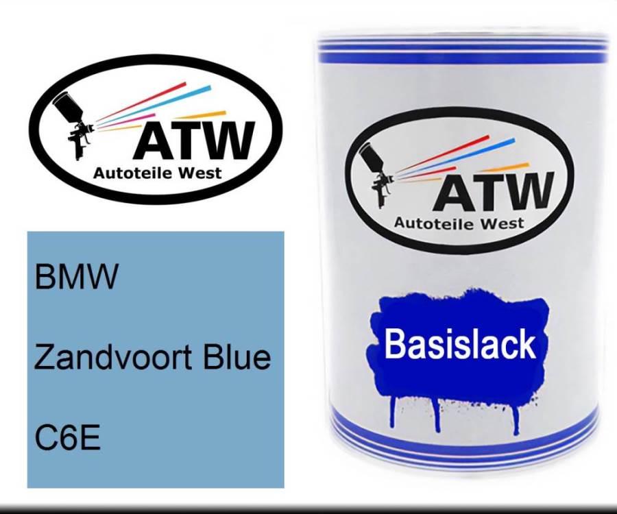 BMW, Zandvoort Blue, C6E: 500ml Lackdose, von ATW Autoteile West.